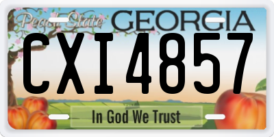 GA license plate CXI4857