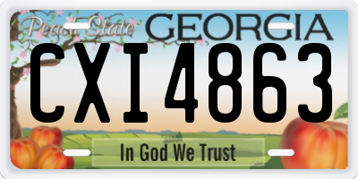 GA license plate CXI4863