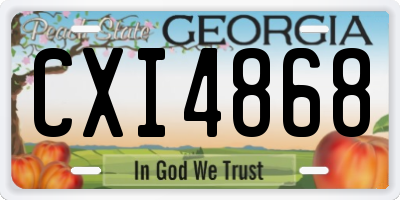 GA license plate CXI4868