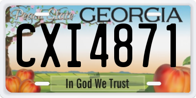 GA license plate CXI4871