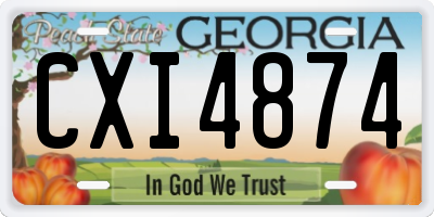 GA license plate CXI4874