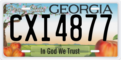 GA license plate CXI4877