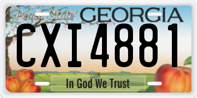 GA license plate CXI4881