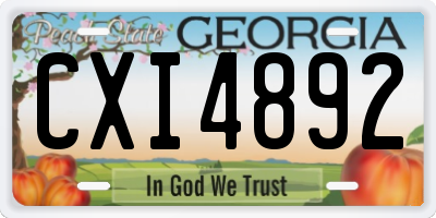 GA license plate CXI4892