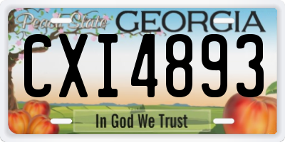 GA license plate CXI4893