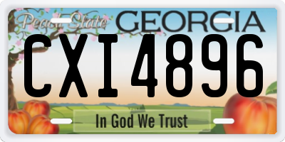 GA license plate CXI4896