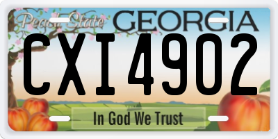 GA license plate CXI4902