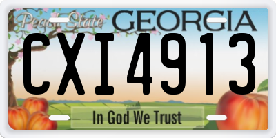 GA license plate CXI4913