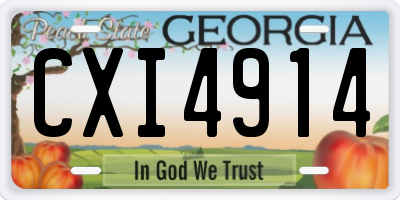 GA license plate CXI4914