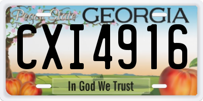 GA license plate CXI4916