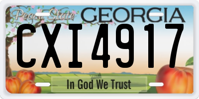 GA license plate CXI4917