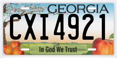 GA license plate CXI4921