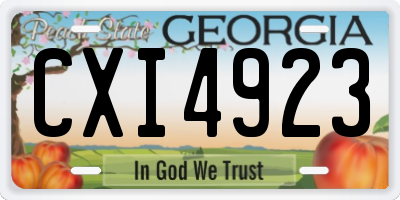 GA license plate CXI4923