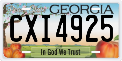 GA license plate CXI4925