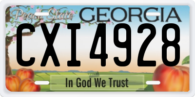 GA license plate CXI4928