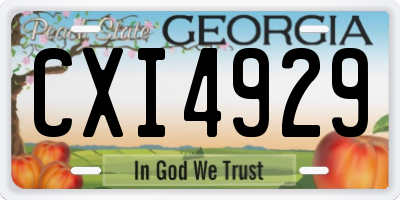 GA license plate CXI4929