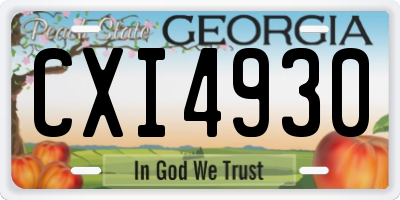 GA license plate CXI4930