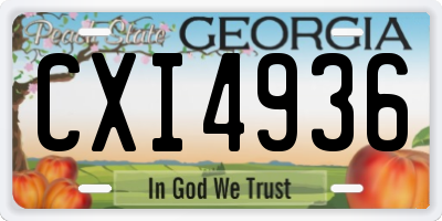 GA license plate CXI4936