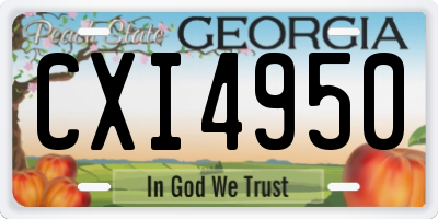 GA license plate CXI4950
