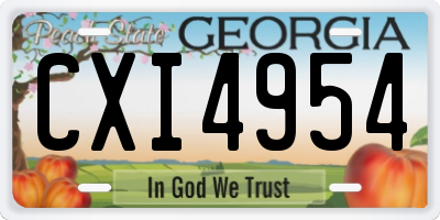 GA license plate CXI4954