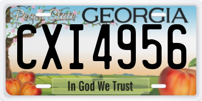 GA license plate CXI4956