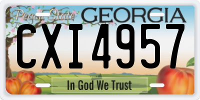 GA license plate CXI4957