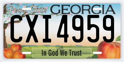 GA license plate CXI4959