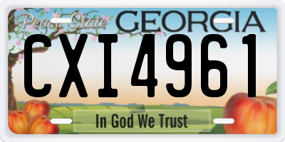 GA license plate CXI4961