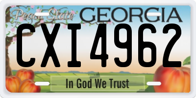 GA license plate CXI4962