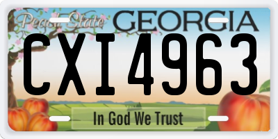 GA license plate CXI4963