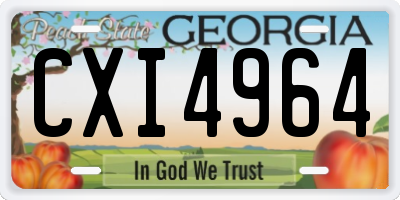 GA license plate CXI4964
