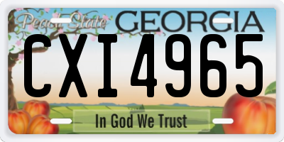 GA license plate CXI4965