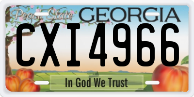 GA license plate CXI4966