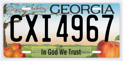 GA license plate CXI4967