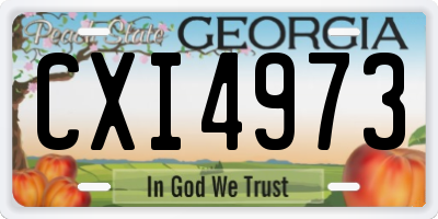 GA license plate CXI4973