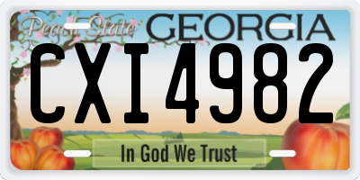 GA license plate CXI4982