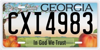 GA license plate CXI4983