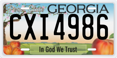 GA license plate CXI4986