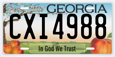 GA license plate CXI4988