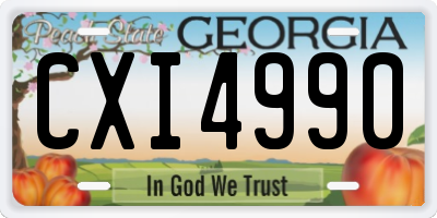 GA license plate CXI4990
