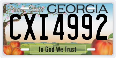 GA license plate CXI4992