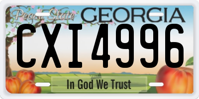 GA license plate CXI4996