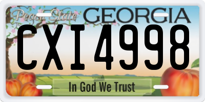 GA license plate CXI4998