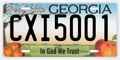 GA license plate CXI5001