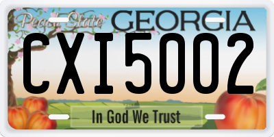 GA license plate CXI5002