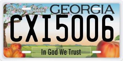 GA license plate CXI5006