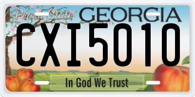 GA license plate CXI5010