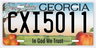 GA license plate CXI5011