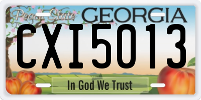 GA license plate CXI5013