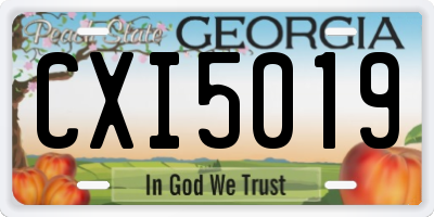 GA license plate CXI5019